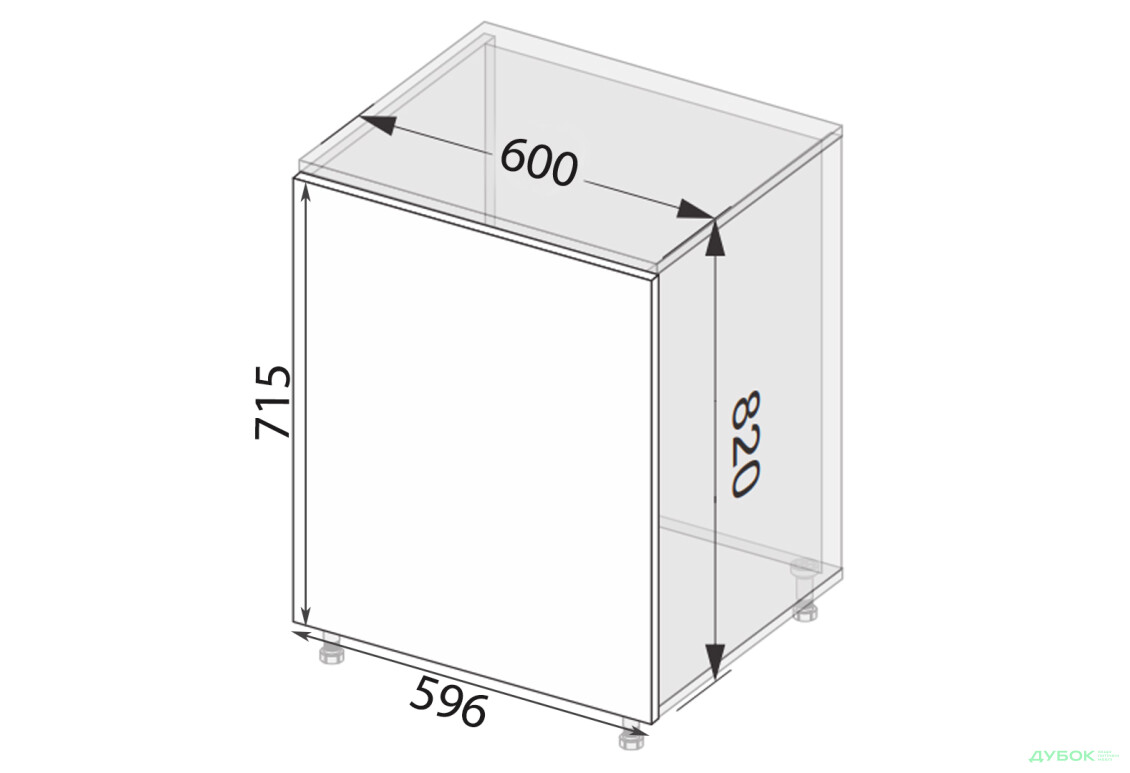 Зображення 2 - Фасад 60Н/720 Посудомийка Лео / Leo MiroMark