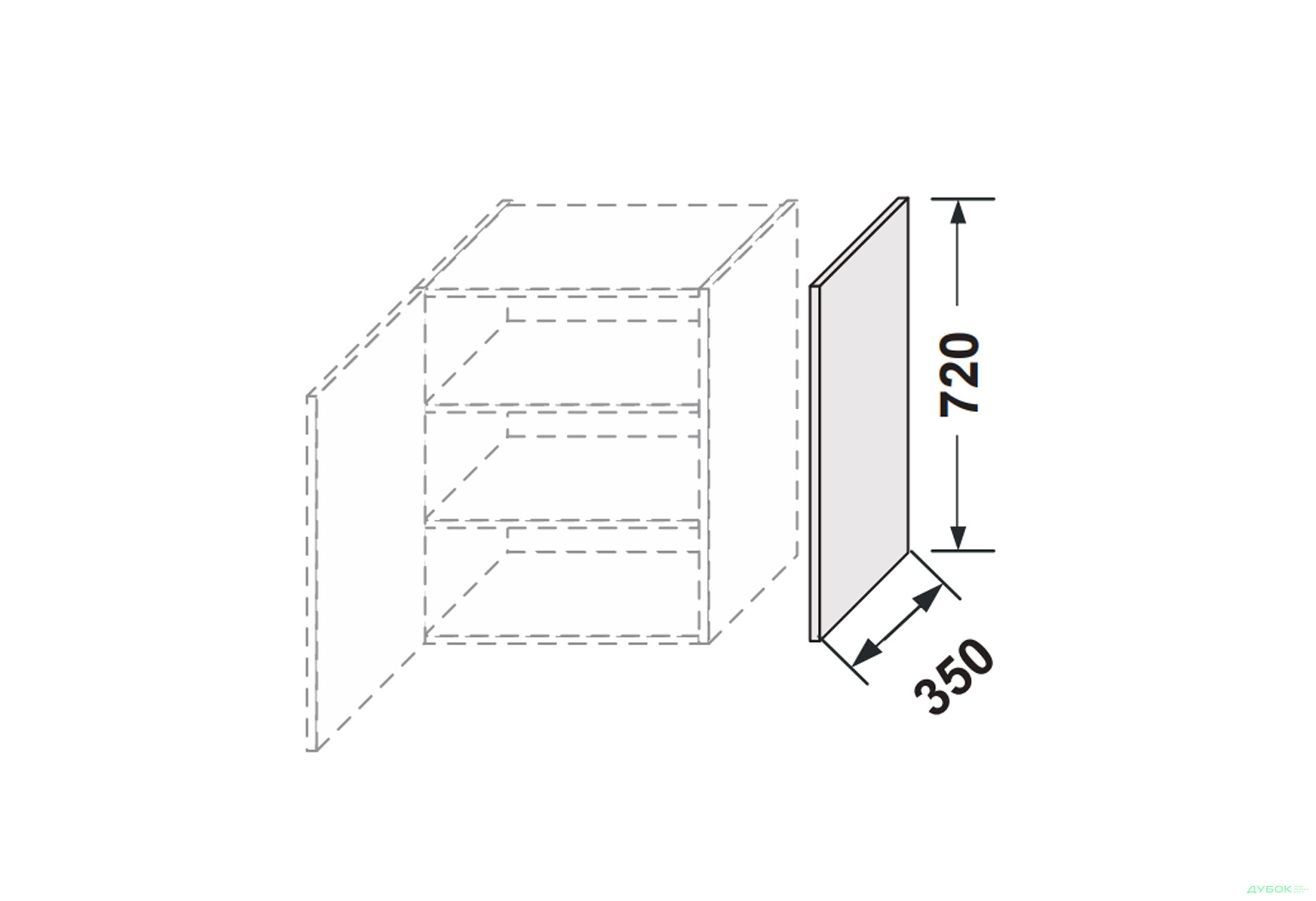 Бічна панель верхня 720мм Лео / Leo MiroMark - Зображення 2 Зображення 2 - Бічна панель верхня 720мм Лео / Leo MiroMark