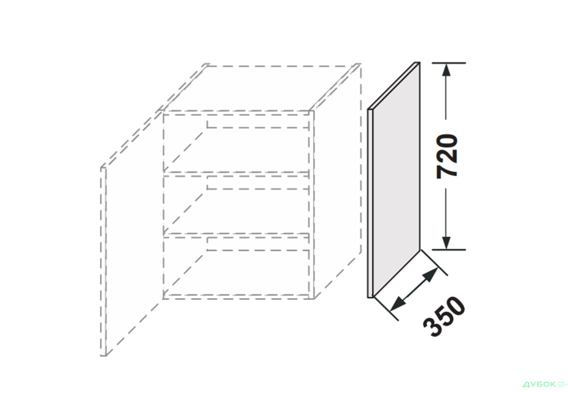 Бічна панель верхня 720мм Лео / Leo MiroMark - Зображення 2 Зображення 2 - Бічна панель верхня 720мм Лео / Leo MiroMark