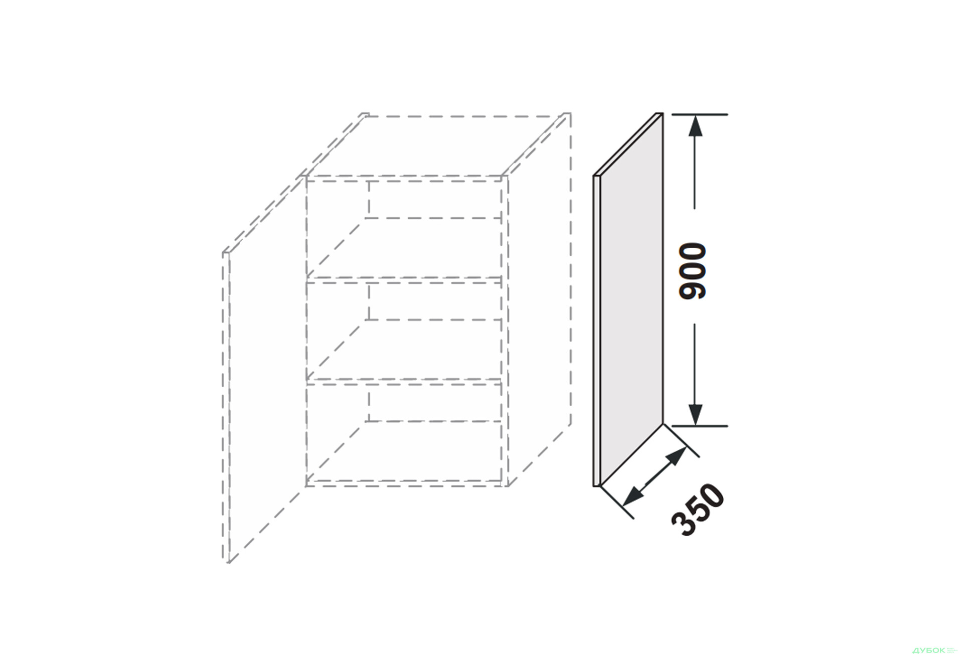 Бічна панель верхня 900мм Лео / Leo MiroMark - Зображення 2 Зображення 2 - Бічна панель верхня 900мм Лео / Leo MiroMark