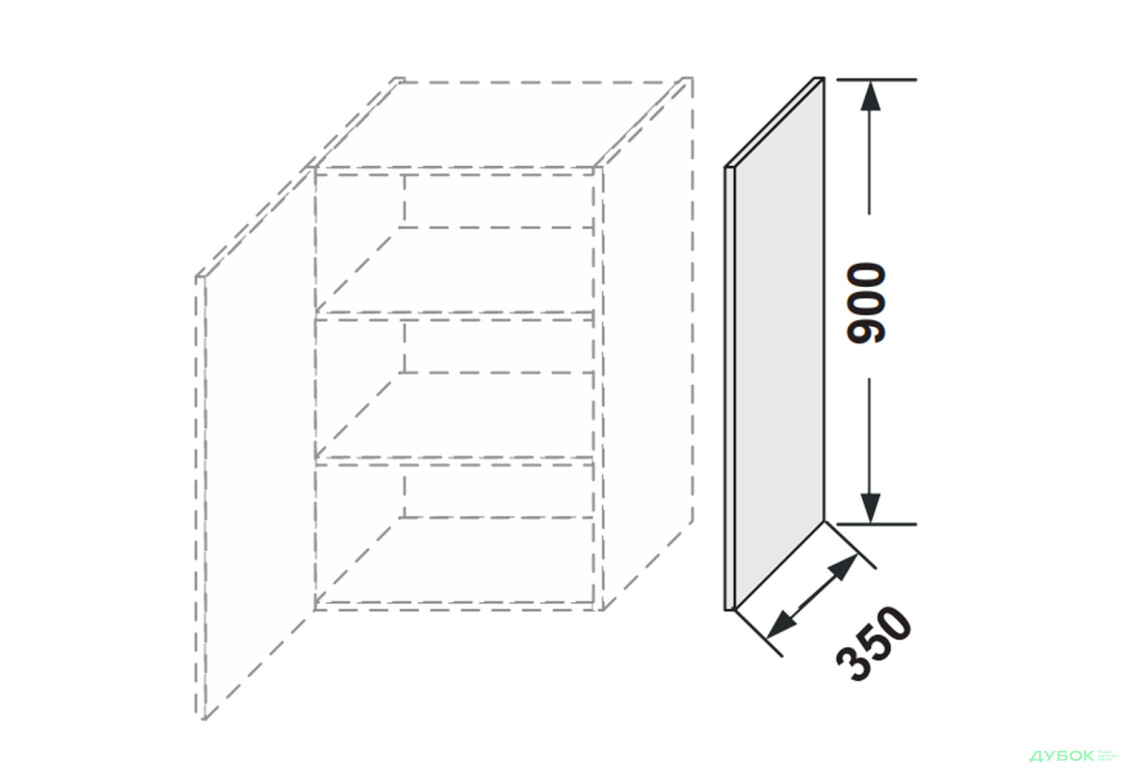 Бічна панель верхня 900мм Лео / Leo MiroMark - Зображення 2 Зображення 2 - Бічна панель верхня 900мм Лео / Leo MiroMark