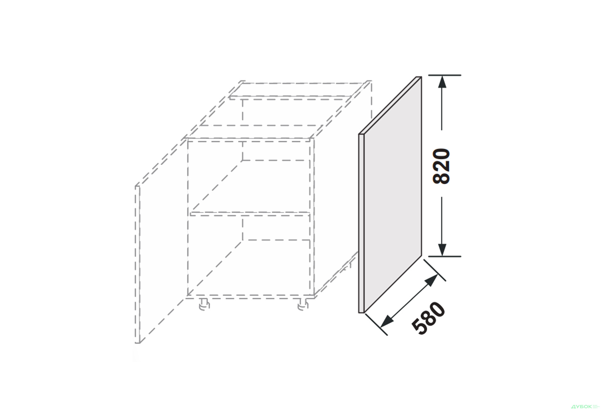 Бічна панель нижня 820мм Лео / Leo MiroMark - Зображення 2 Зображення 2 - Бічна панель нижня 820мм Лео / Leo MiroMark