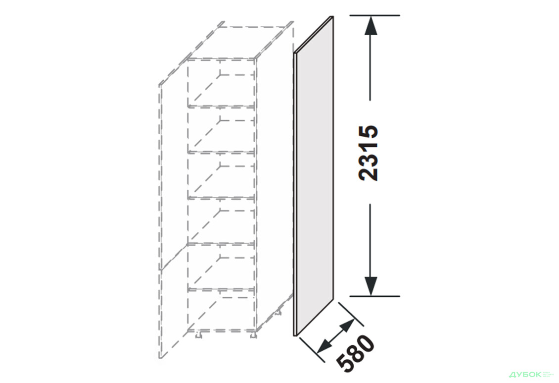 Изображение 2 - Боковая панель пенал 2320мм Лео / Leo МироМарк