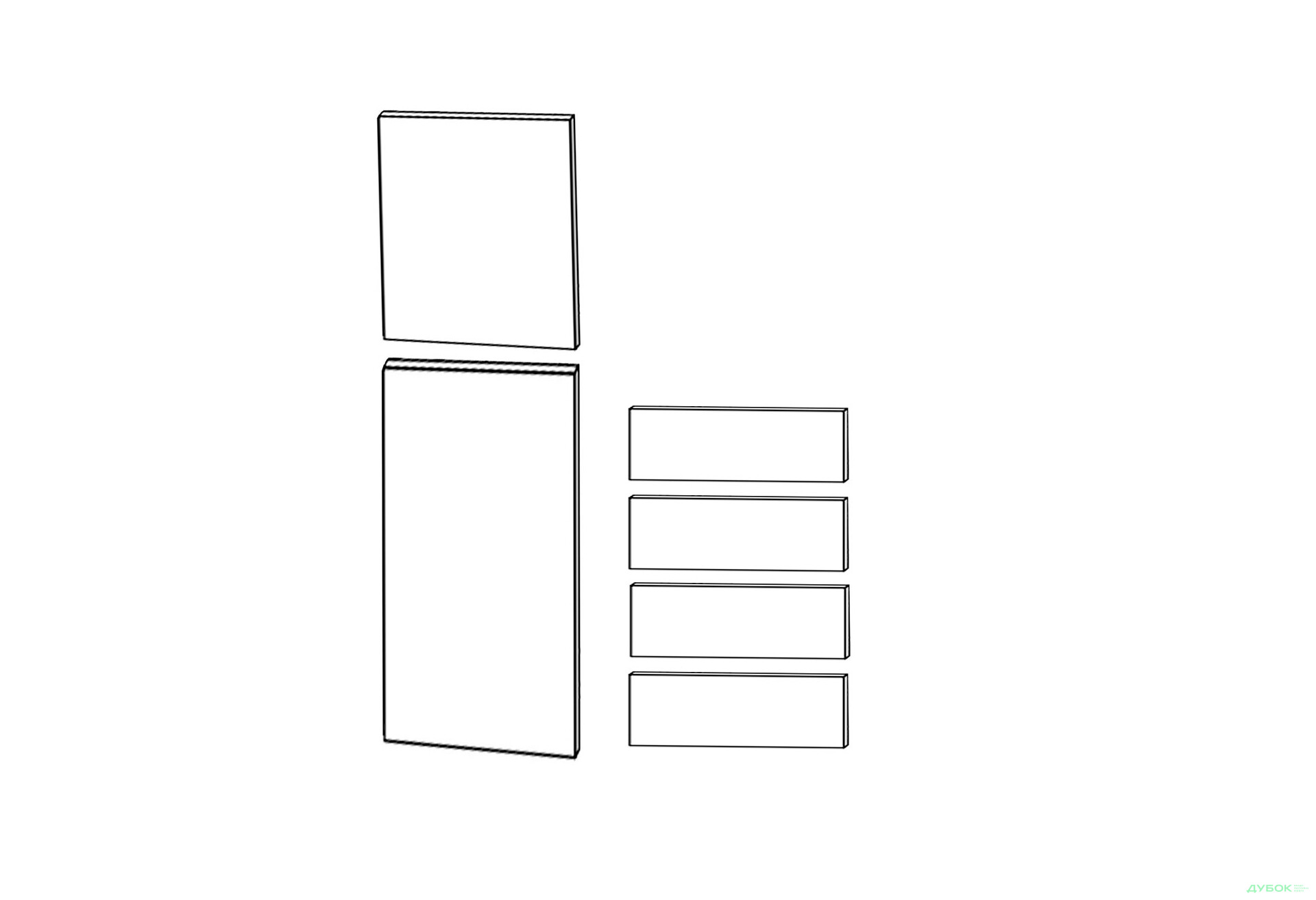 Изображение 1 - Фасад Пенал 60ПЗ для Запасов 2140мм Лео МироМарк