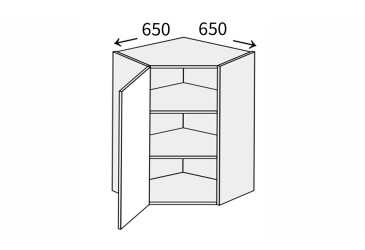 Верх Угол В 45°/720 (650х650) 1дв левый Миллениум / Millenium МироМарк