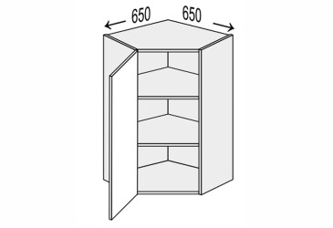 Верх Кут В 45°/900 (650х650) 1дв лівий Міленіум / Millenium MiroMark