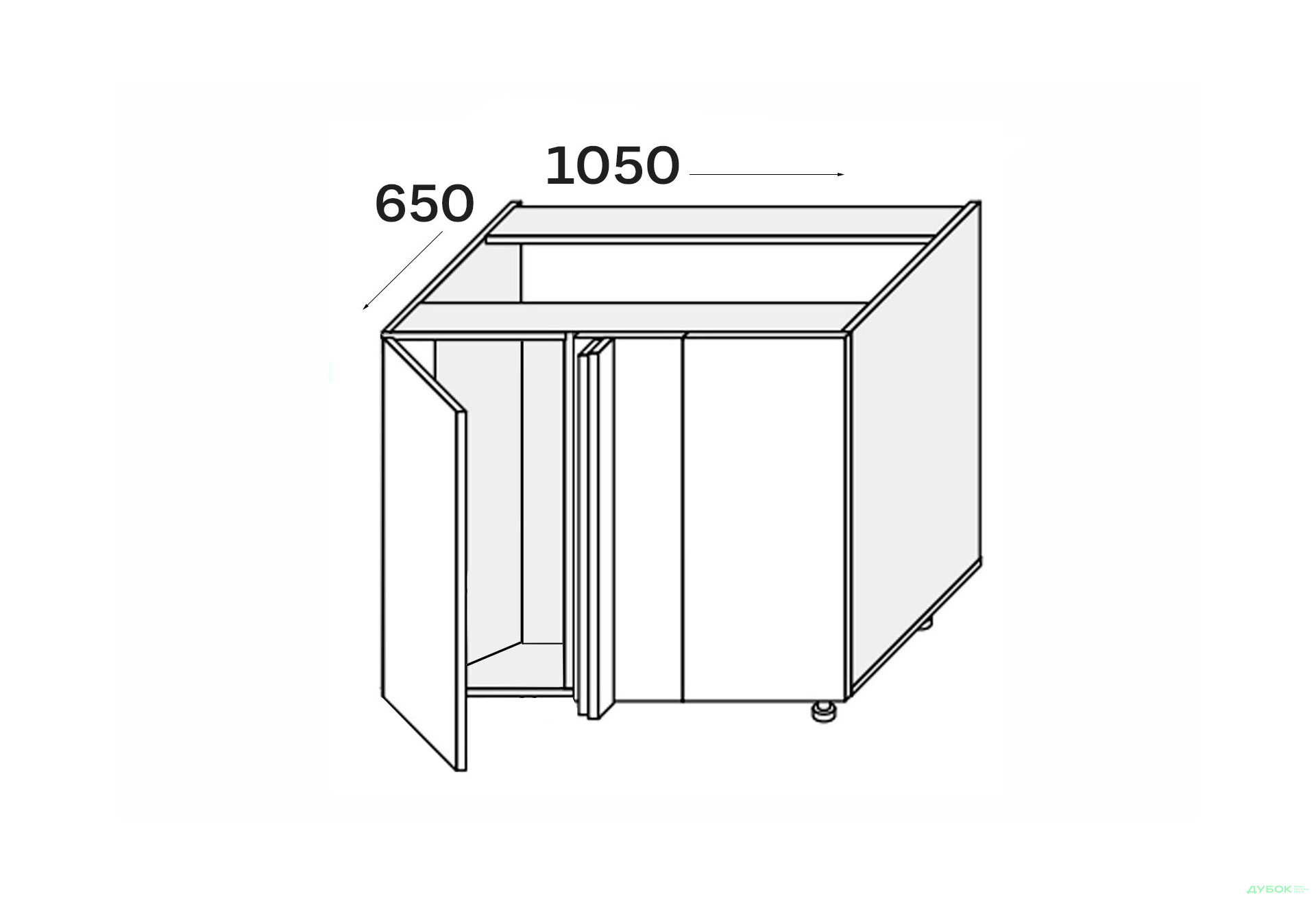 Изображение 1 - Низ угол Н 90°/820 1дв левый Миллениум / Millenium МироМарк