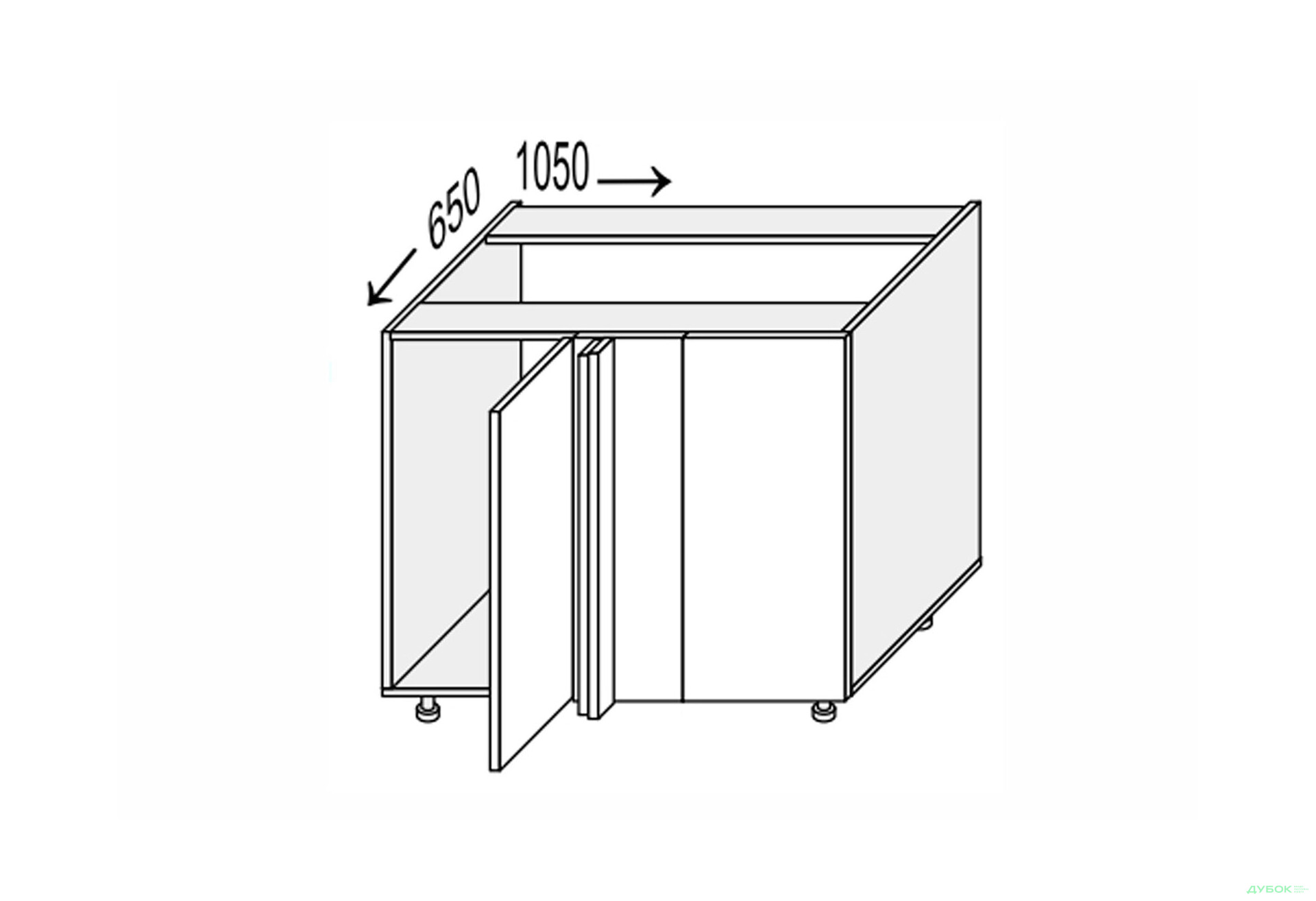 Зображення 1 - Низ кут Н 90°/820 1дв лівий Міленіум / Millenium MiroMark