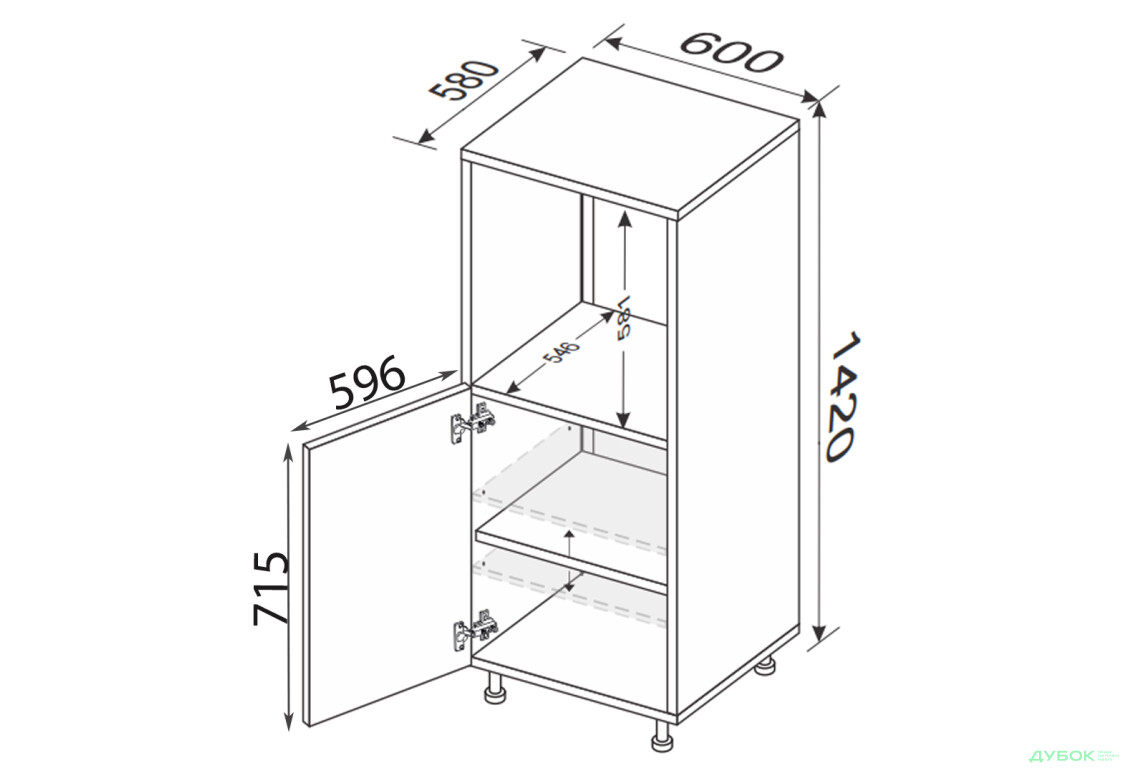 Зображення 2 - Пенал 60ПД/1420 духовка лівий Міленіум / Millenium MiroMark