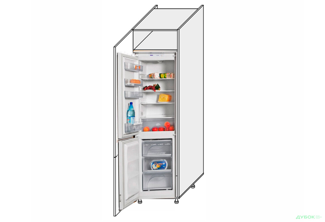 Пенал 60ПХ/2140 холодильник левый Миллениум / Millenium МироМарк