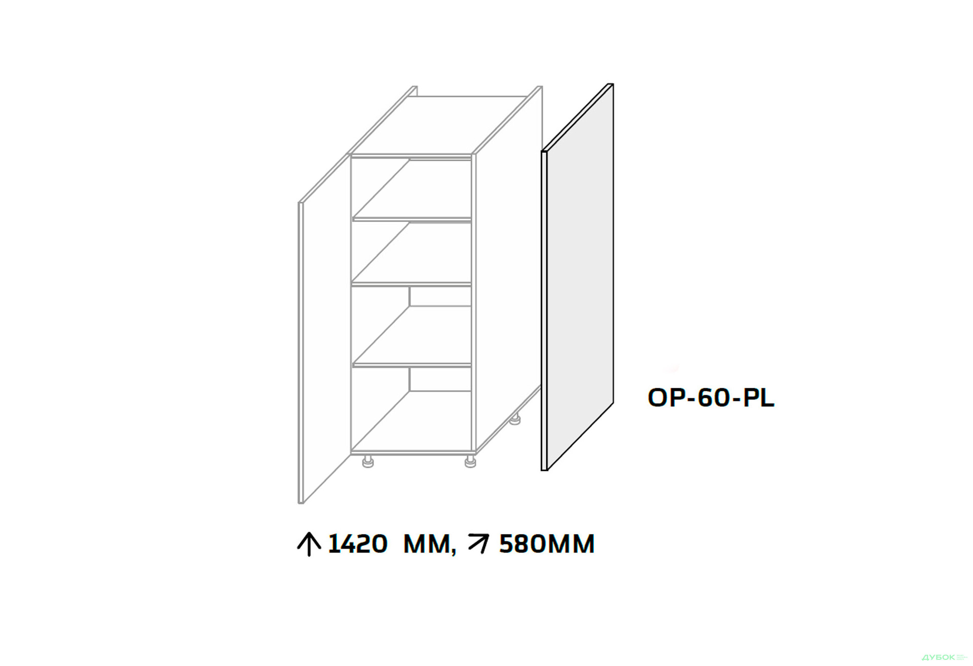 Изображение 2 - Боковая панель пенал 1420мм МироМарк
