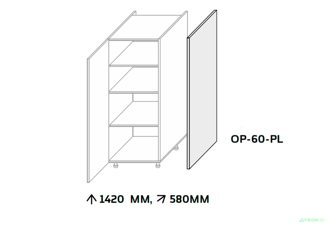 Изображение 2 - Боковая панель пенал 1420мм МироМарк