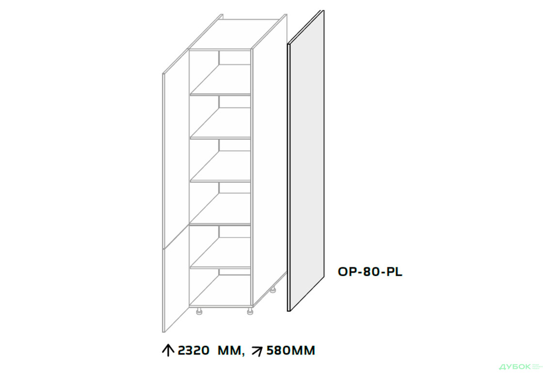 Зображення 2 - Бічна панель пенал 2320мм MiroMark
