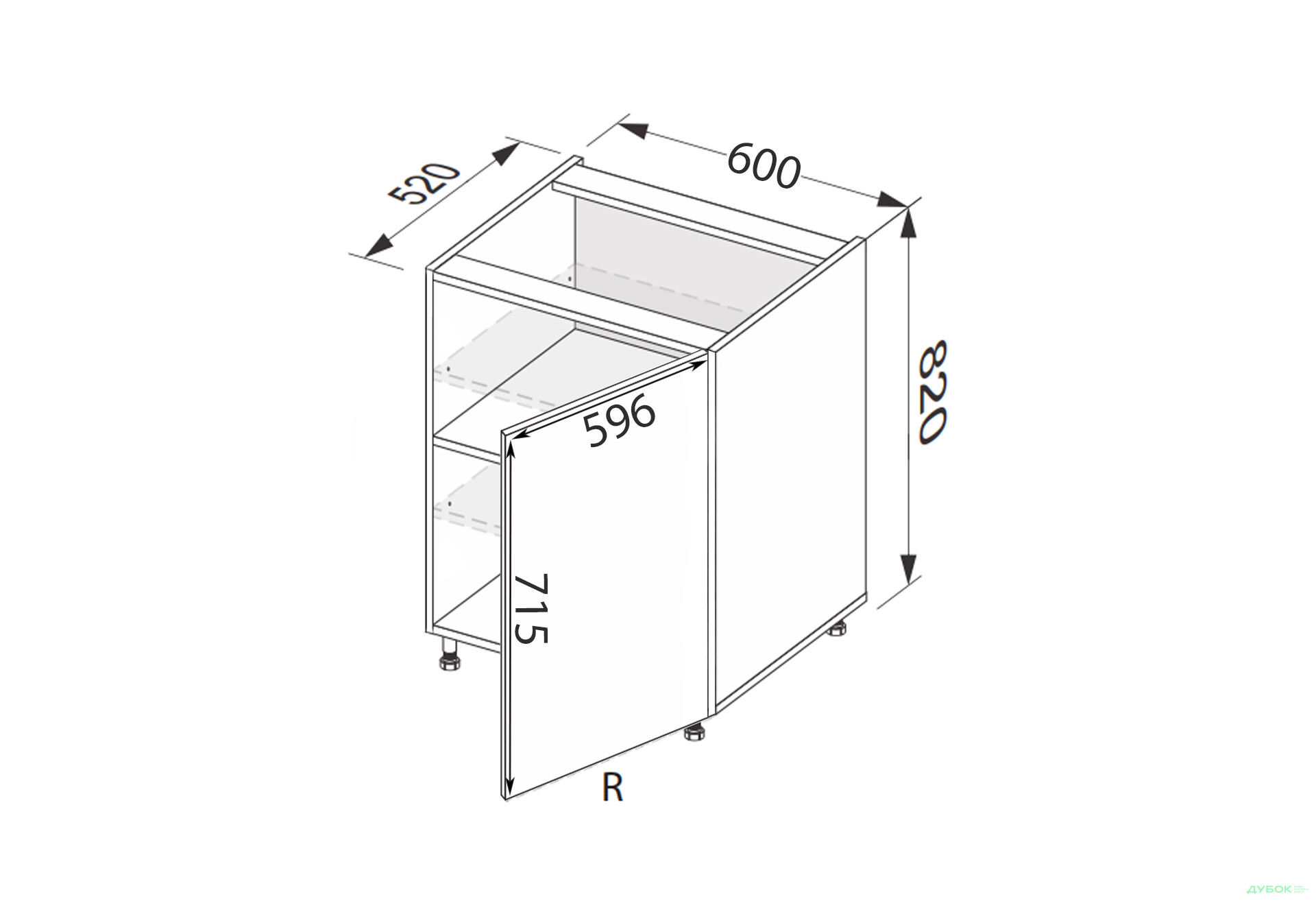 Зображення 2 - Низ 60Н/820 1дв права Міленіум / Millenium MiroMark