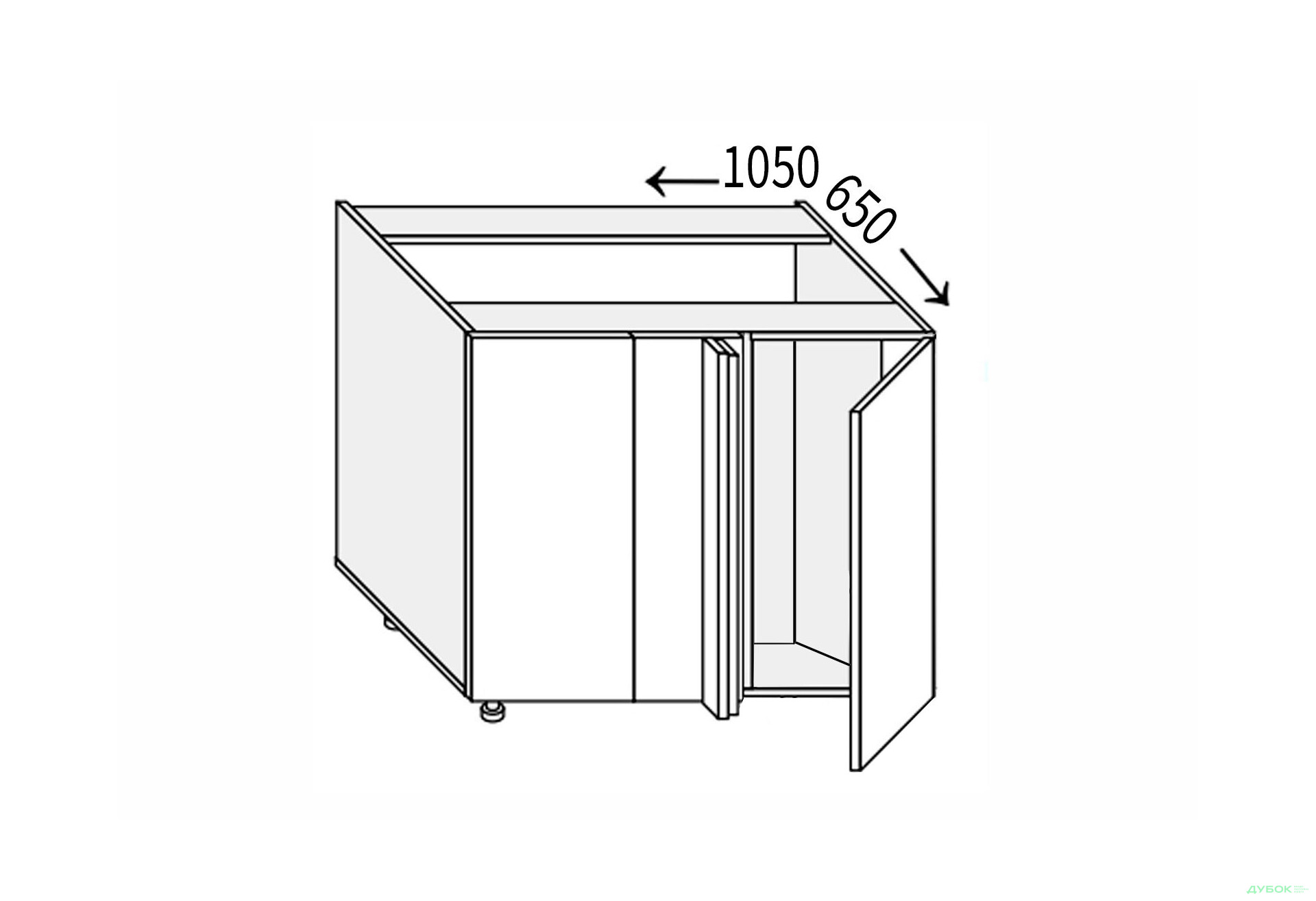 Изображение 1 - Низ угол Н 90°/820 1дв правый Миллениум / Millenium МироМарк