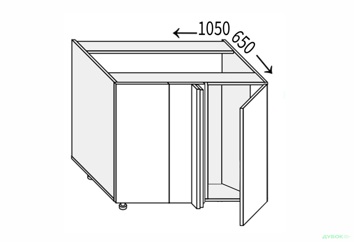 Низ угол Н 90°/820 1дв правый Миллениум / Millenium МироМарк