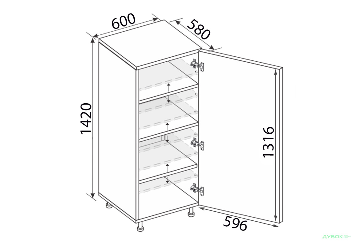Зображення 2 - Пенал 60П/1420 правий Міленіум / Millenium MiroMark