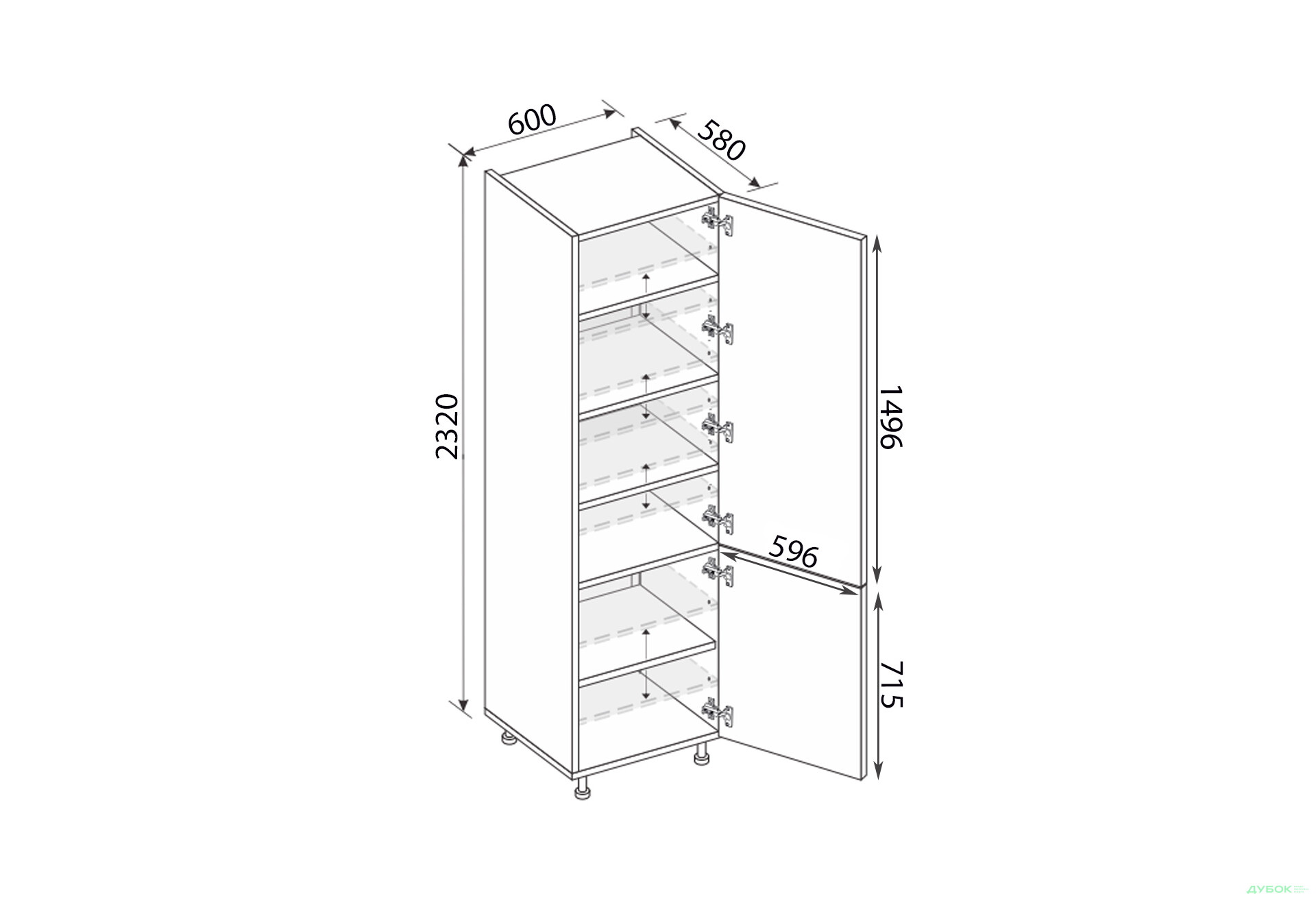 Зображення 2 - Пенал 60П/2320 правий Міленіум / Millenium MiroMark