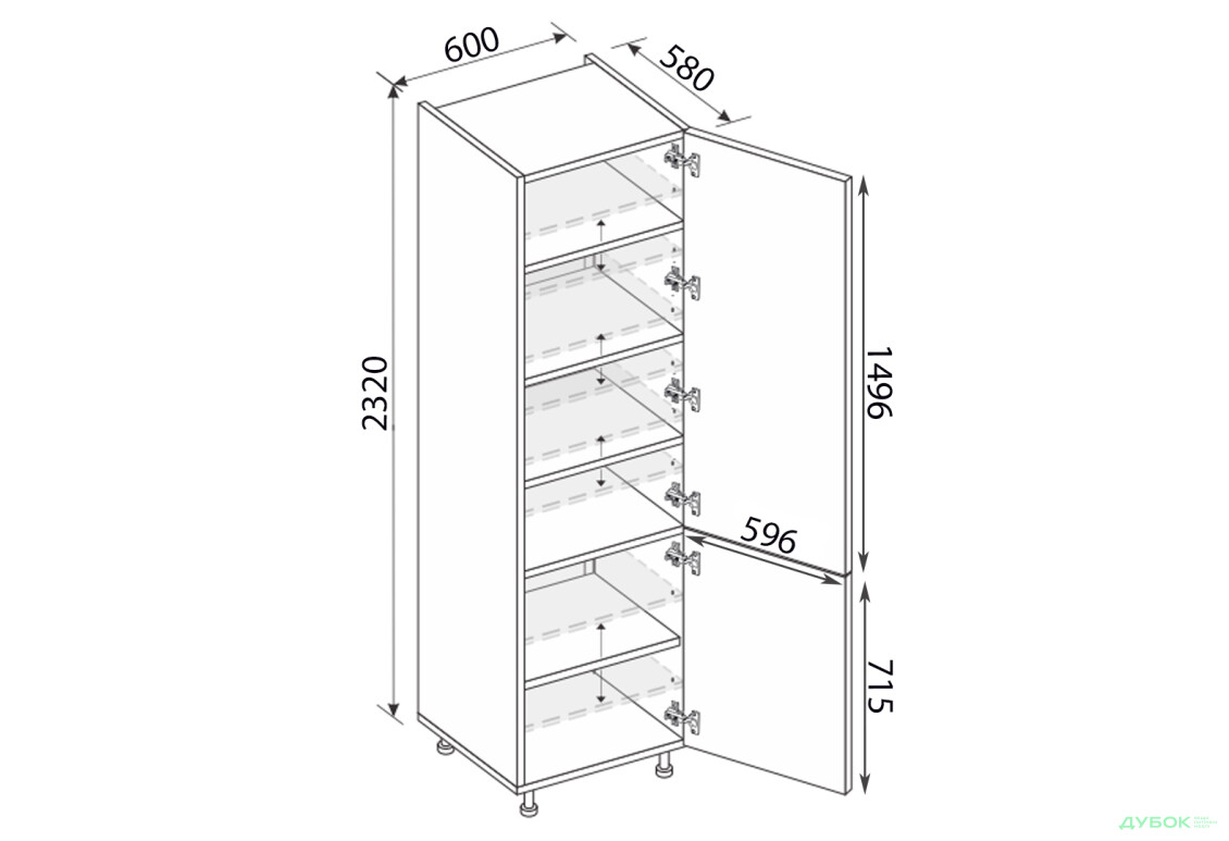 Зображення 2 - Пенал 60П/2320 правий Міленіум / Millenium MiroMark