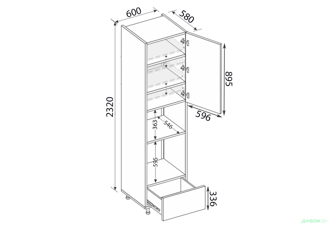 Пенал 60ПДМ1ШХ/2320 духовка + мікрохвильовка телескоп правий Міленіум / Millenium MiroMark - Зображення 2 Зображення 2 - Пенал 60ПДМ1ШХ/2320 духовка + мікрохвильовка телескоп правий Міленіум / Millenium MiroMark
