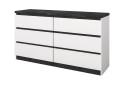 Фото 1 - Комод Світ Меблів Мія з 6 шухлядами 140 см, білий/бетон темний