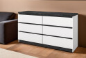 Комод Світ Меблів Мія з 6 шухлядами 140 см, білий/бетон темний - Зображення 2 Зображення 2 - Комод Світ Меблів Мія з 6 шухлядами 140 см, білий/бетон темний