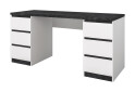 Стіл письмовий Світ Меблів Мія 160x60 см з 6 шухлядами, білий/бетон темний - Зображення 1 Зображення 1 - Стіл письмовий Світ Меблів Мія 160x60 см з 6 шухлядами, білий/бетон темний