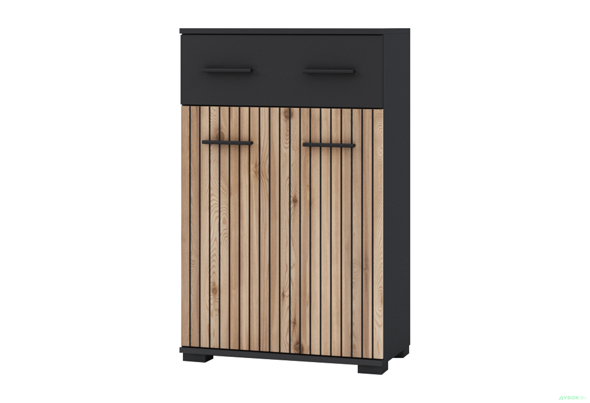 Комод Світ Меблів Амбре з дверцятами і шухлядою 60 см, дуб артизан/антрацит - Зображення 1 Зображення 1 - Комод Світ Меблів Амбре з дверцятами і шухлядою 60 см, дуб артизан/антрацит