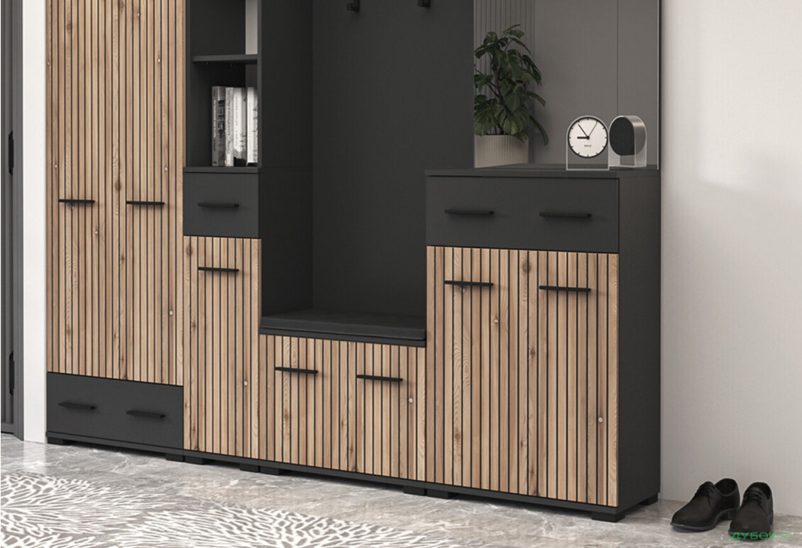 Комод Світ Меблів Амбре з дверцятами і шухлядою 60 см, дуб артизан/антрацит - Зображення 2 Зображення 2 - Комод Світ Меблів Амбре з дверцятами і шухлядою 60 см, дуб артизан/антрацит