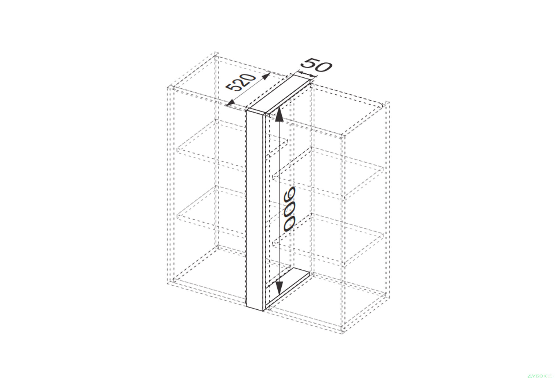 Изображение 2 - Верх 5ВП/900 пилястра Миллениум / Millenium МироМарк