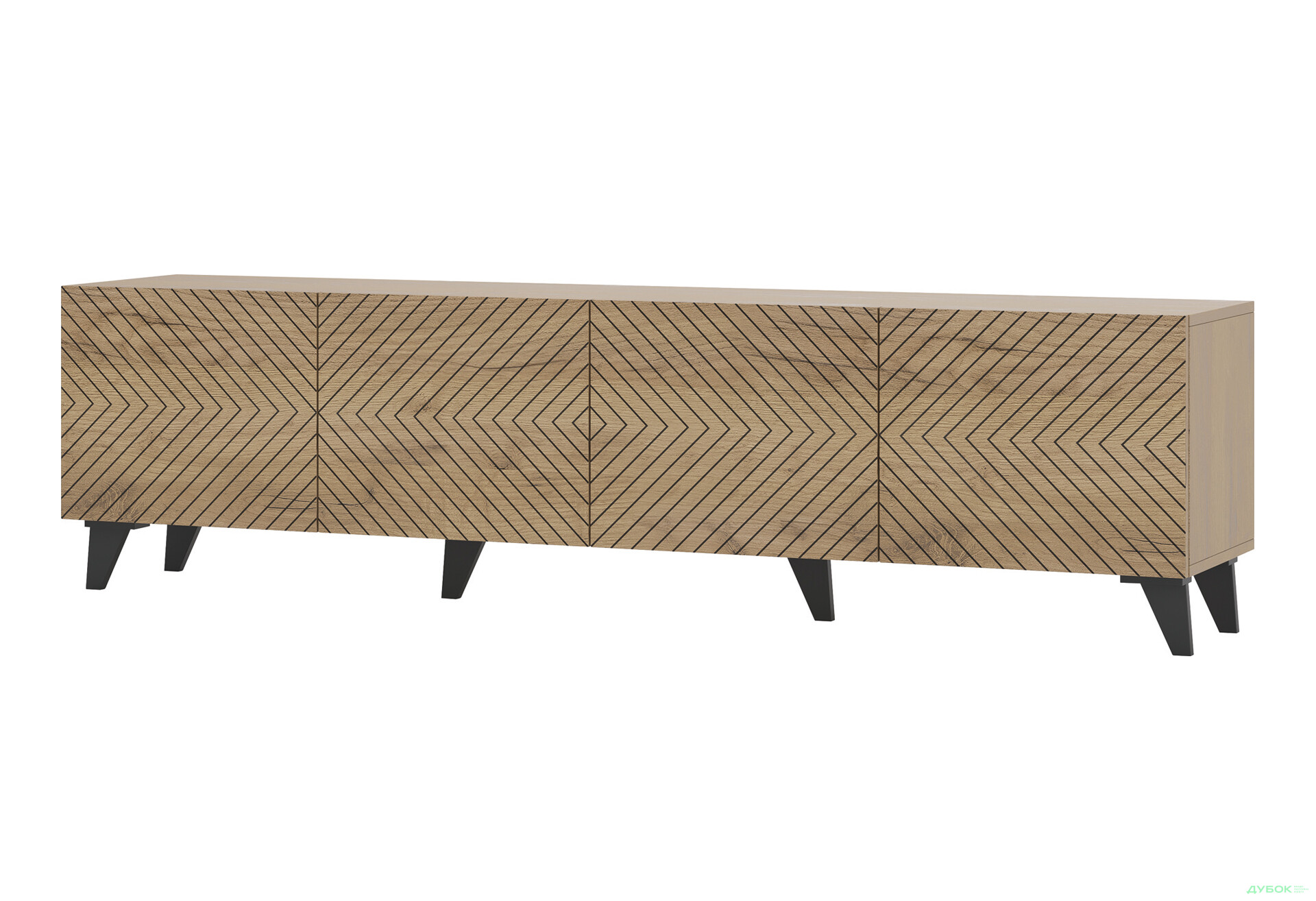 Зображення 1 - Тумба під ТВ Світ Меблів Холлі з 4 дверцятами 200 см Дуб артизан