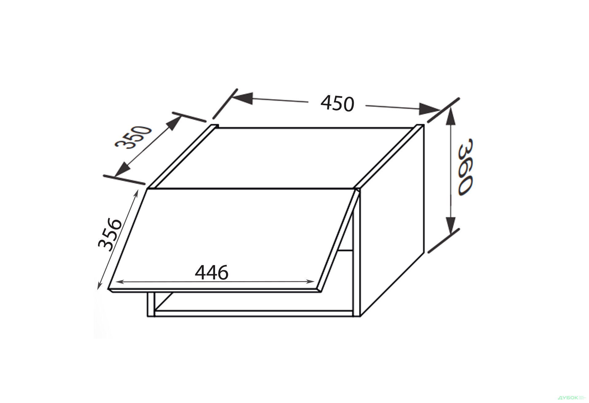 Зображення 2 - Верх 45В/360 1дв Aventos Pro Blum Міленіум / Millenium Premium MiroMark