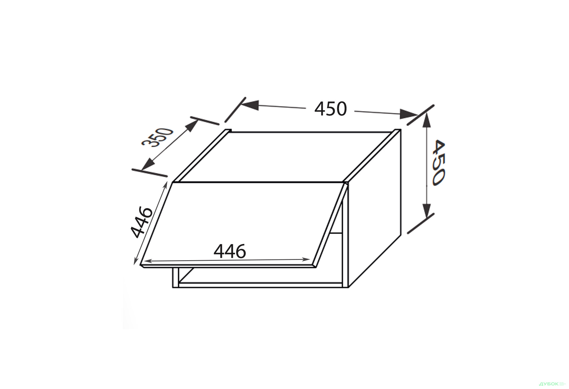 Зображення 2 - Верх 45В/450 1дв Aventos Pro Blum Міленіум / Millenium Premium MiroMark