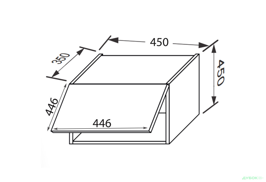Зображення 2 - Верх 45В/450 1дв Aventos Pro Blum Міленіум / Millenium Premium MiroMark