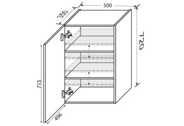 Верх 50В/720 1дв Pro Blum ліва Зображення Верх 50В/720 1дв Pro Blum ліва