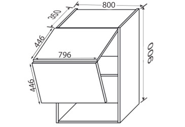 Верх 80В/900 2дв Aventos Pro Blum Зображення Верх 80В/900 2дв Aventos Pro Blum