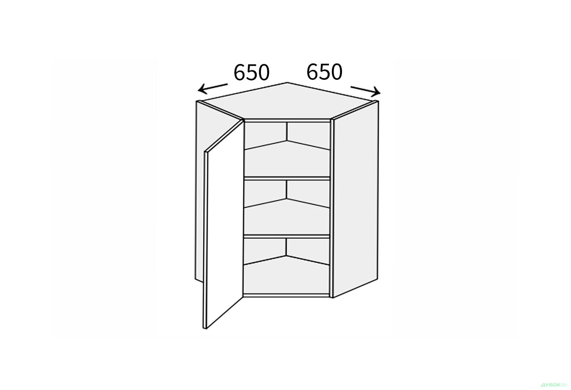 Изображение 1 - Верх Угол В 45°/720 1дв Pro Blum левый Миллениум / Millenium Premium МироМарк