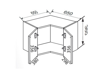 Верх Кут В 90°/360 2дв Pro Blum Зображення Верх Кут В 90°/360 2дв Pro Blum