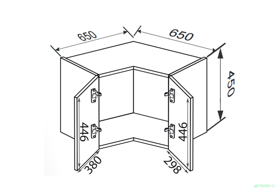Зображення 2 - Верх Кут В 90°/450 2дв Pro Blum Міленіум / Millenium Premium MiroMark