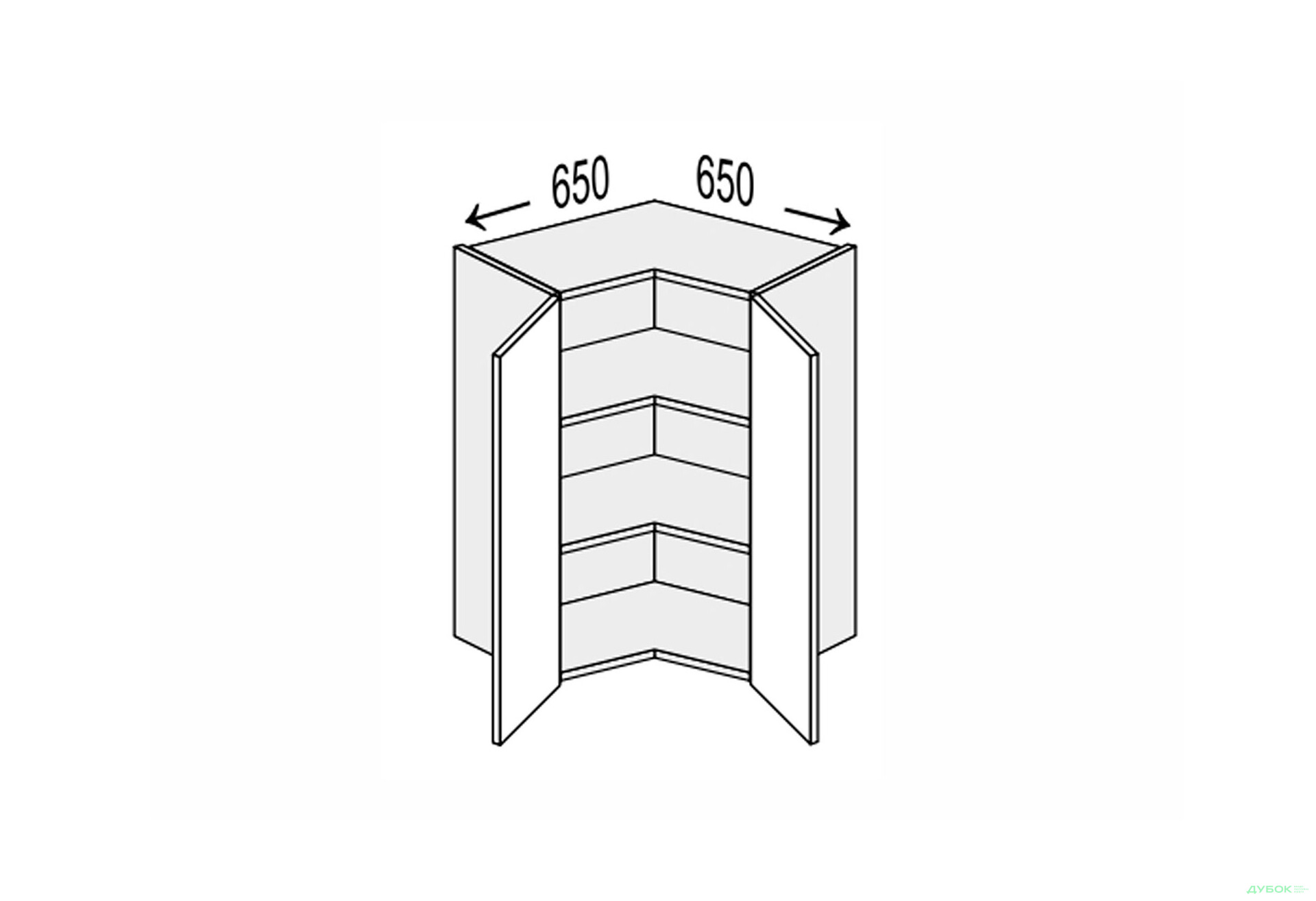 Изображение 1 - Верх Угол В 90°/720 2дв Pro Blum Миллениум / Millenium Premium МироМарк