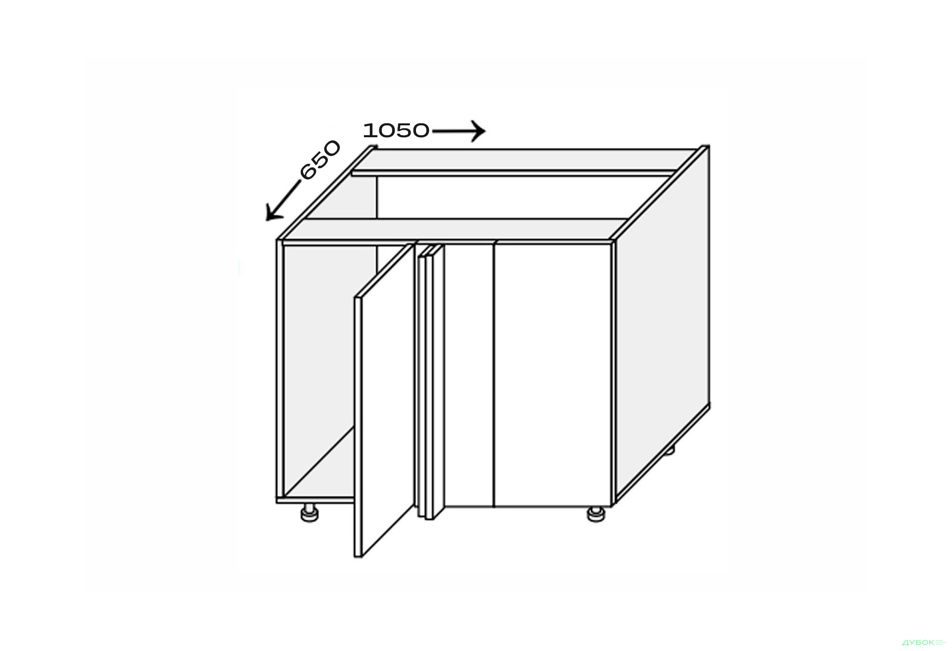 Зображення 1 - Низ кут Н 90°/820 1дв Pro Blum лівий Міленіум / Millenium Premium MiroMark