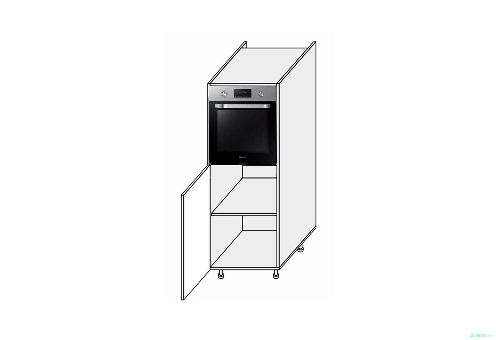 Зображення 1 - Пенал 60ПД/1420 духовка Pro Blum лівий Міленіум / Millenium Premium MiroMark