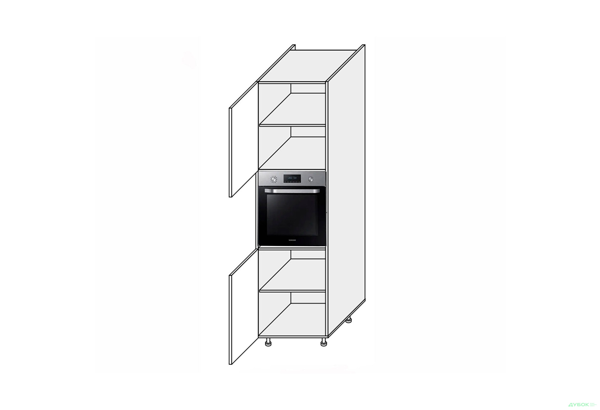 Зображення 1 - Пенал 60ПД/2140 духовка Pro Blum Міленіум / Millenium Premium MiroMark