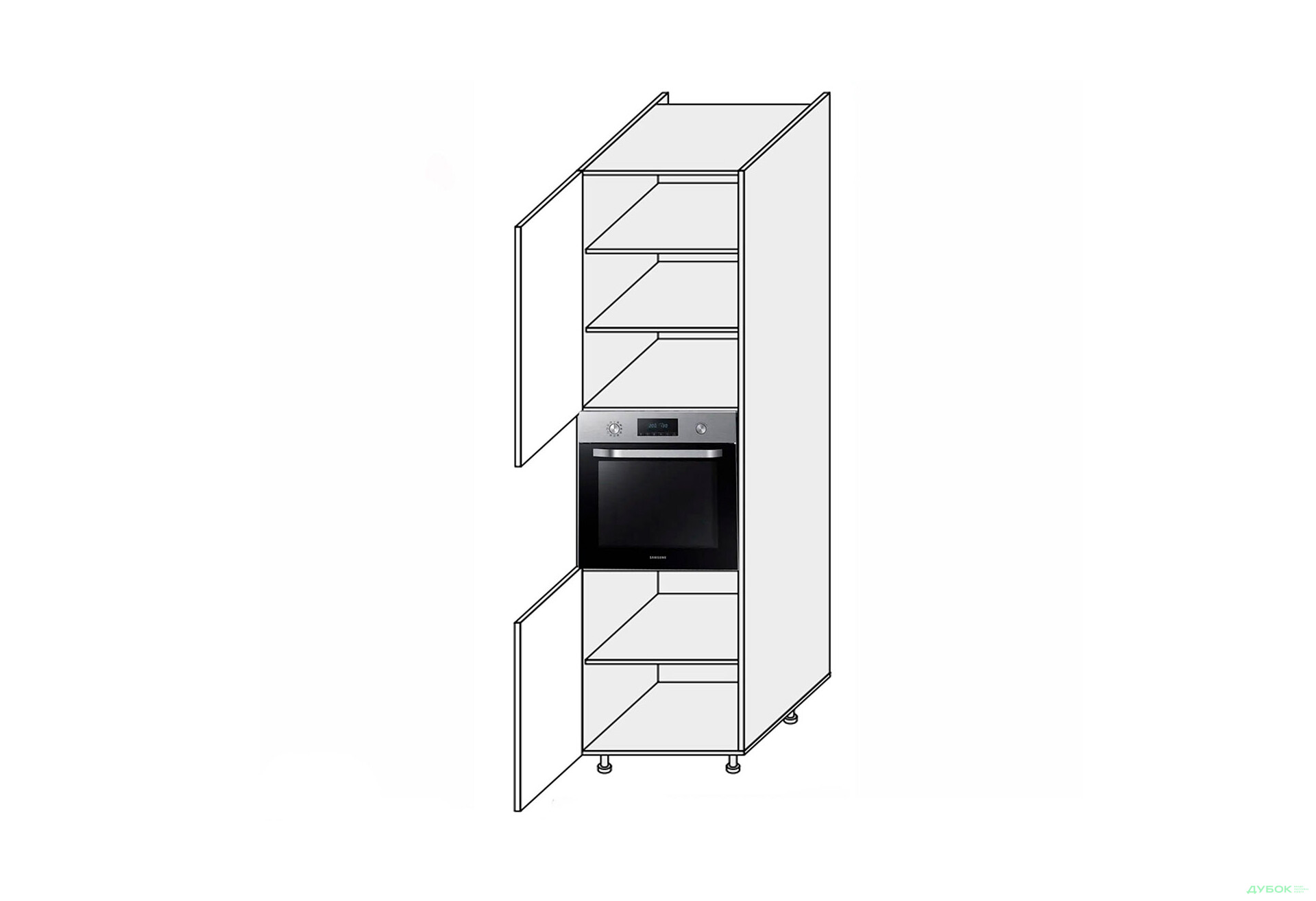 Изображение 1 - Пенал 60ПД/2320 духовка Pro Blum левый Миллениум / Millenium Premium МироМарк