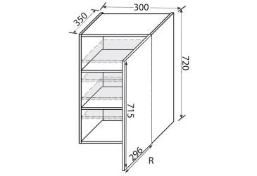 Верх 30В/720 1дв Pro Blum права Зображення Верх 30В/720 1дв Pro Blum права