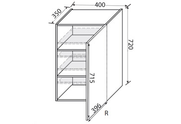 Верх 40В/720 1дв Pro Blum права Зображення Верх 40В/720 1дв Pro Blum права