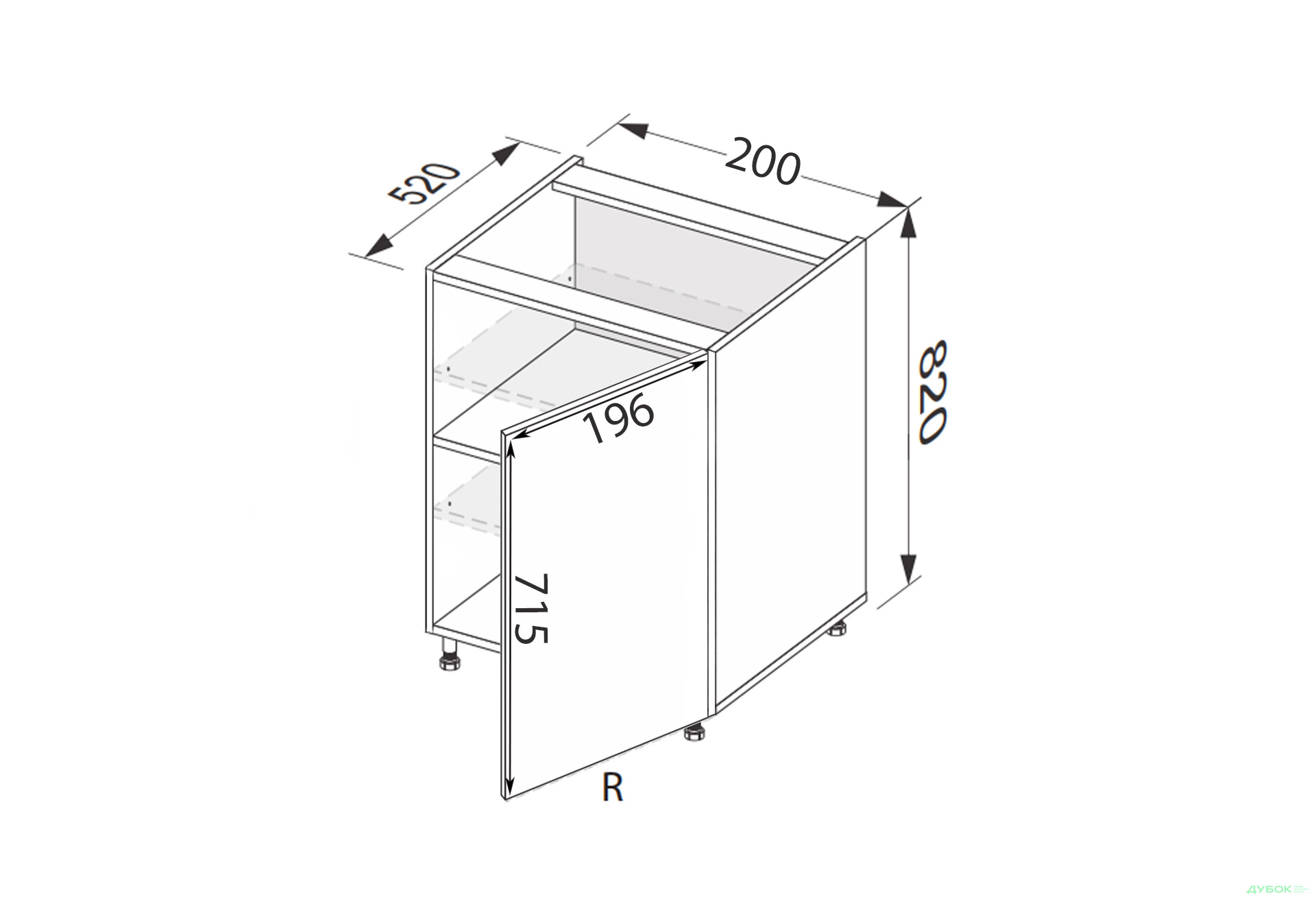 Зображення 2 - Низ 20Н/820 1дв Pro Blum права Міленіум / Millenium Premium MiroMark