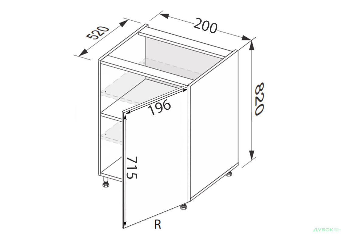 Зображення 2 - Низ 20Н/820 1дв Pro Blum права Міленіум / Millenium Premium MiroMark