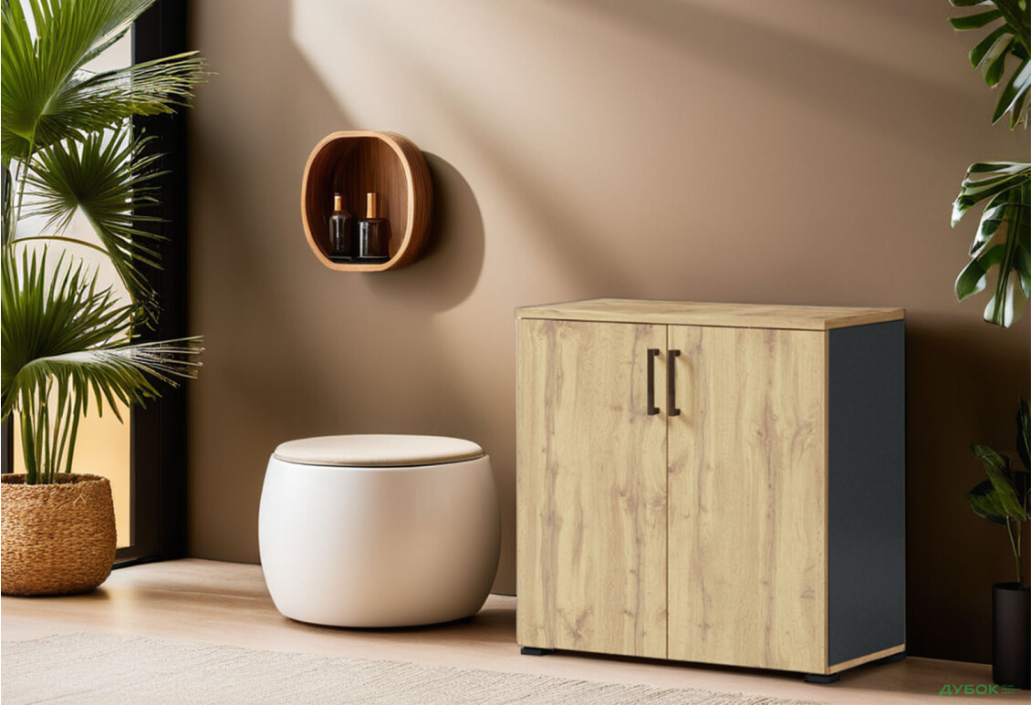 Изображение 2 - Комод МироМарк Джуриан с 3 ящиками 80 см антрацит/дуб вотан