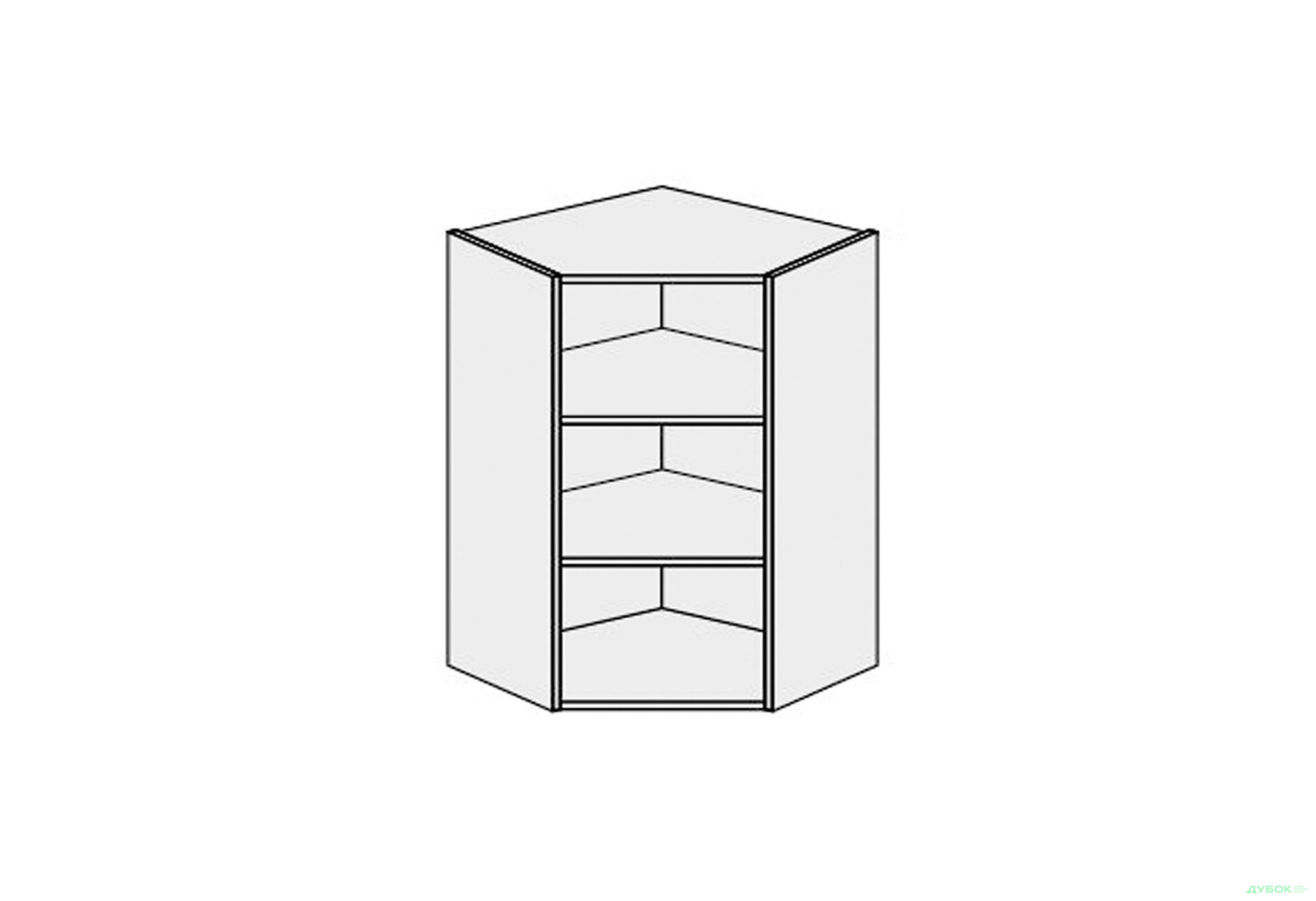 Зображення 1 - Корпус КутВ 45° 1дв 650х650 Pro Blum 900мм MiroMark